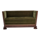 1950s, Danish 2-seater sofa, original green furniture velour, oak wood.