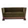 1950s, Danish 2-seater sofa, original green furniture velour, oak wood.