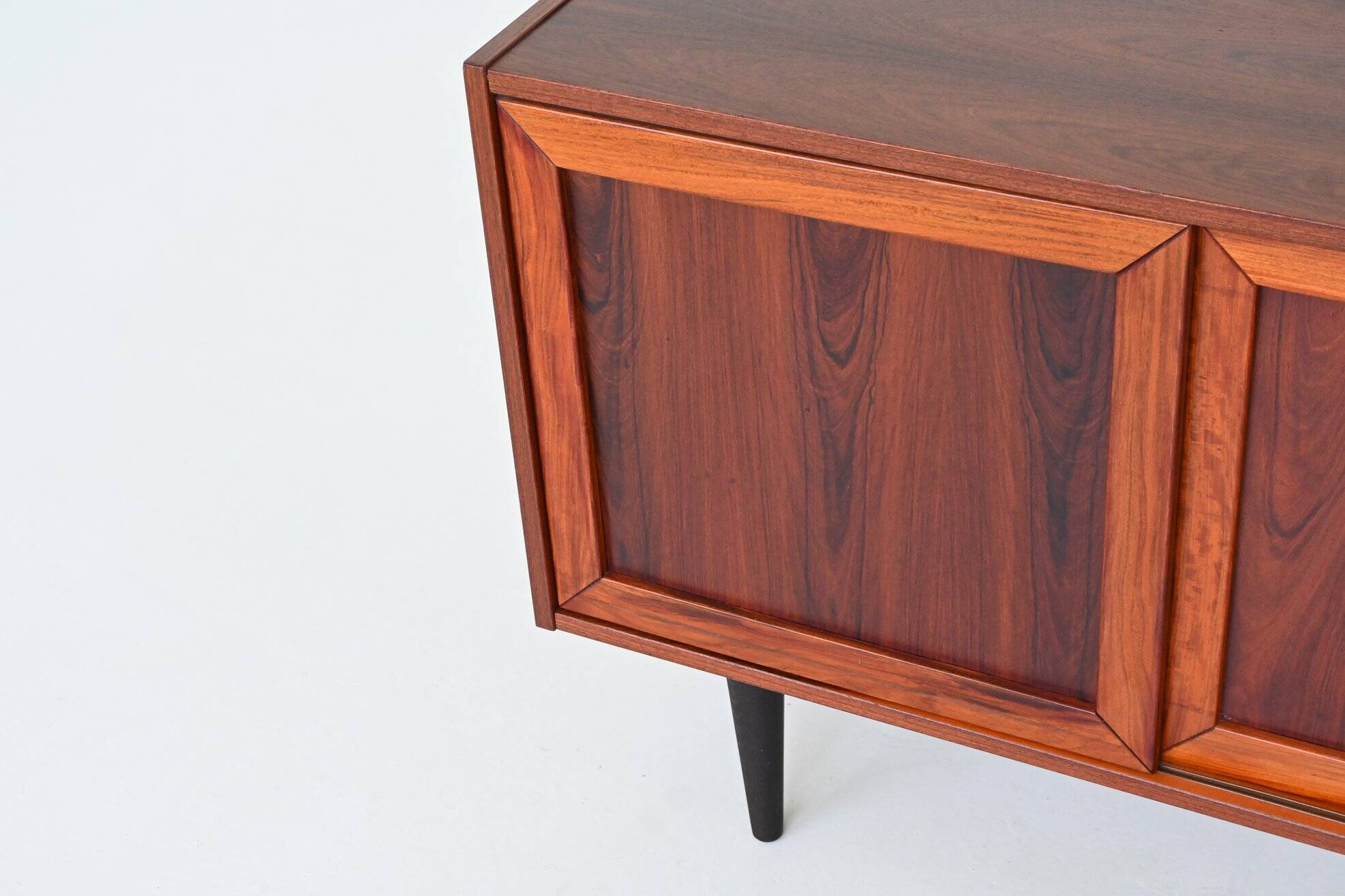 Pair of IB Kofod-Larsen cabinets in rosewood, Faarup, Denmark 1960.