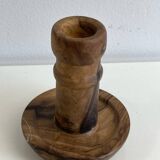 Olive wood candle holder