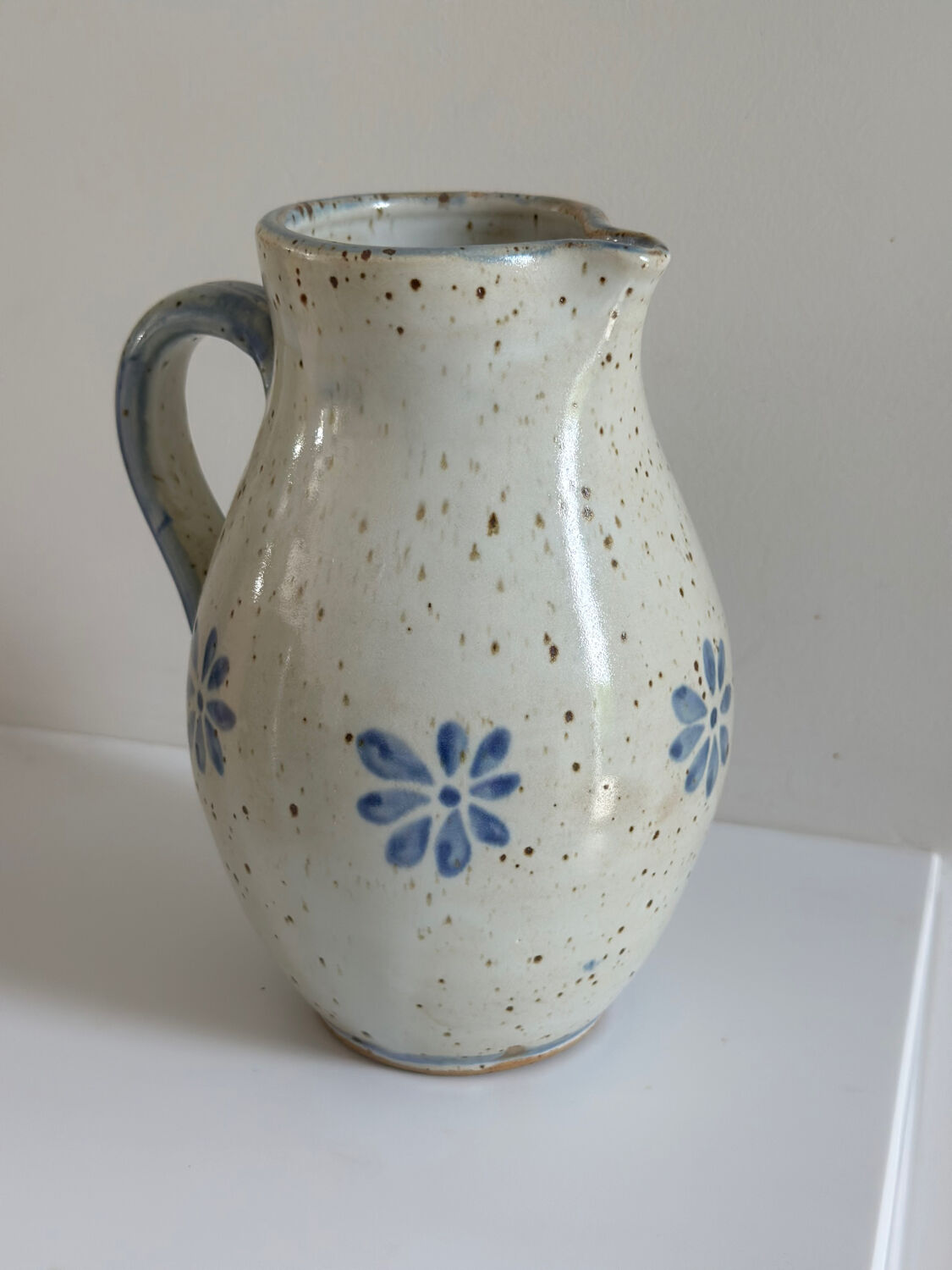 Handcrafted pitcher in pyrite stoneware