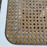Lot 3 tabourets bar bois / cannage