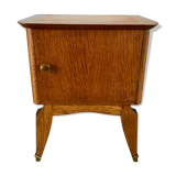 Bedside table in oak and brass 50s