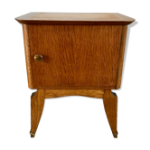 Bedside table in oak and brass 50s