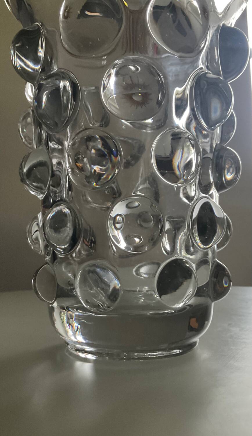 Vintage bubble crystal vase