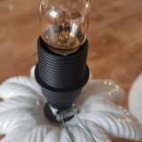 Ceramic palm lamp and white opaline globe