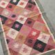 Tapis kilim en toile de jute et coton. 80cm x 310cm