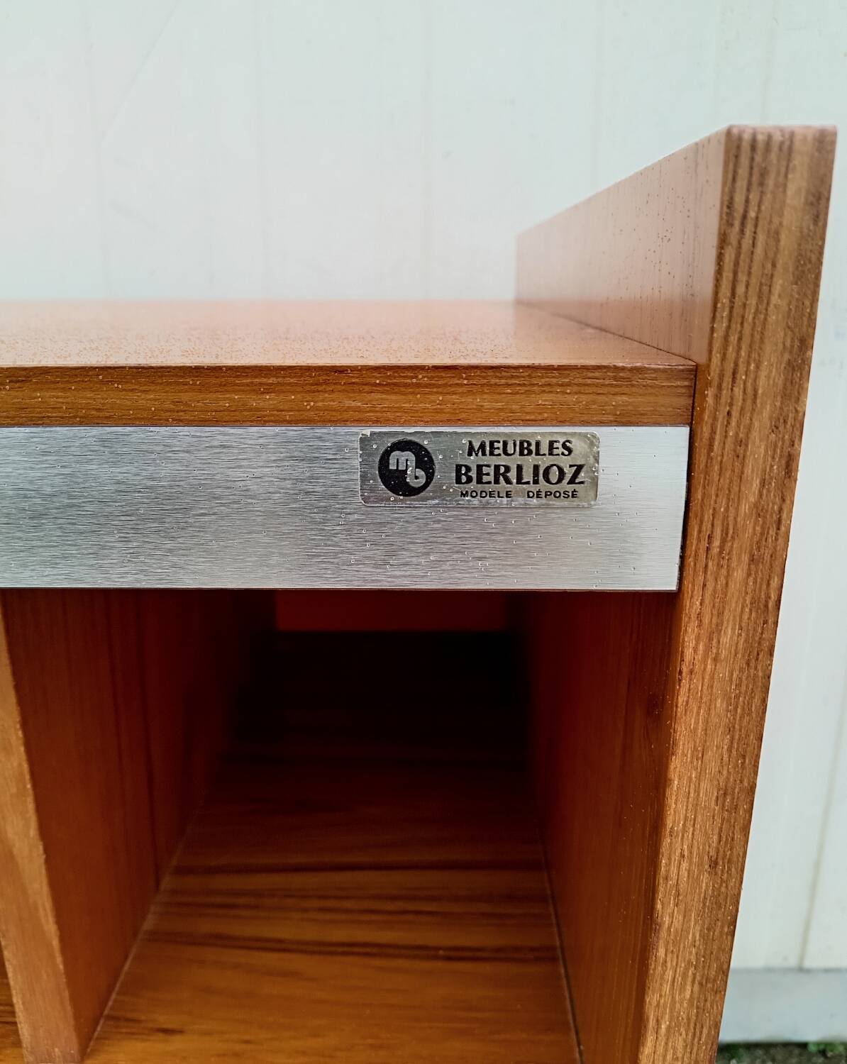 Vintage teak hifi cabinet by Berlioz 1970