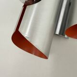 Space age aluminium with orange inside wall lamp sconce , 1970s