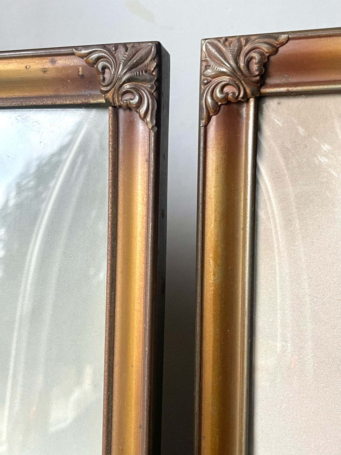 Pair identical vintage metal frames