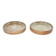 Pair of enamelled stoneware bottle coasters 1970