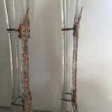 Paire de vases soliflore en verre