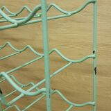 Metal aqua green bottle rack
