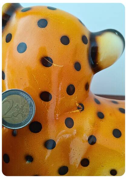 Jeune léopard en céramique italienne vintage – Années 1970