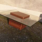 Table basse design verre et bois