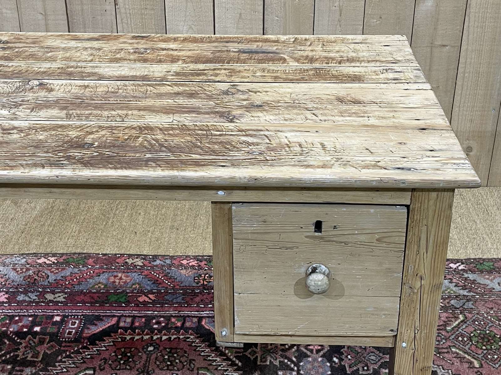 English flat desk in fir of the early twentieth century