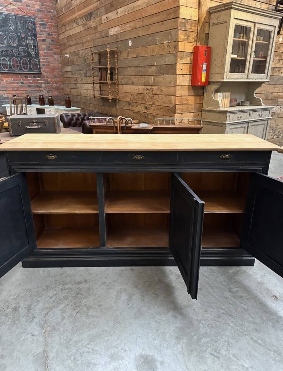 Patinated 3-door sideboard