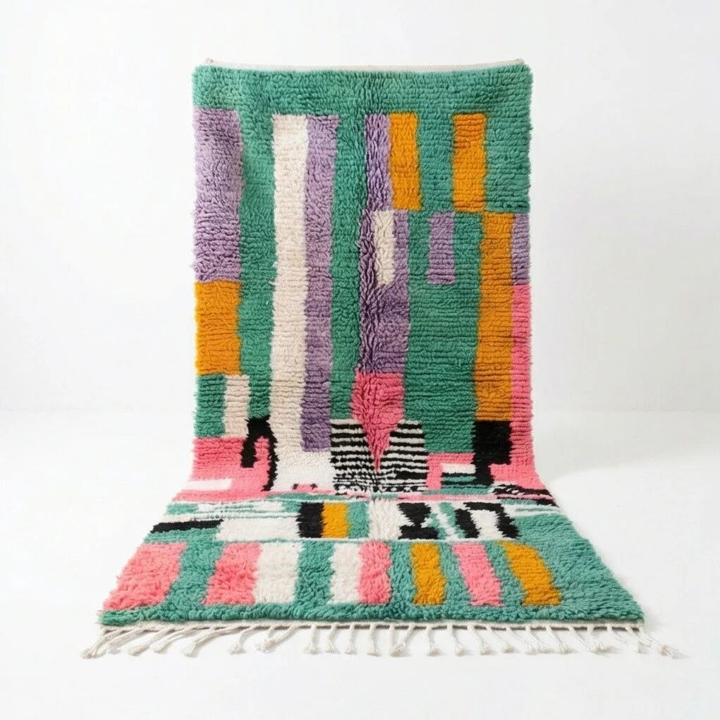 Tapis de couloir Boujad vert 100x275 cm