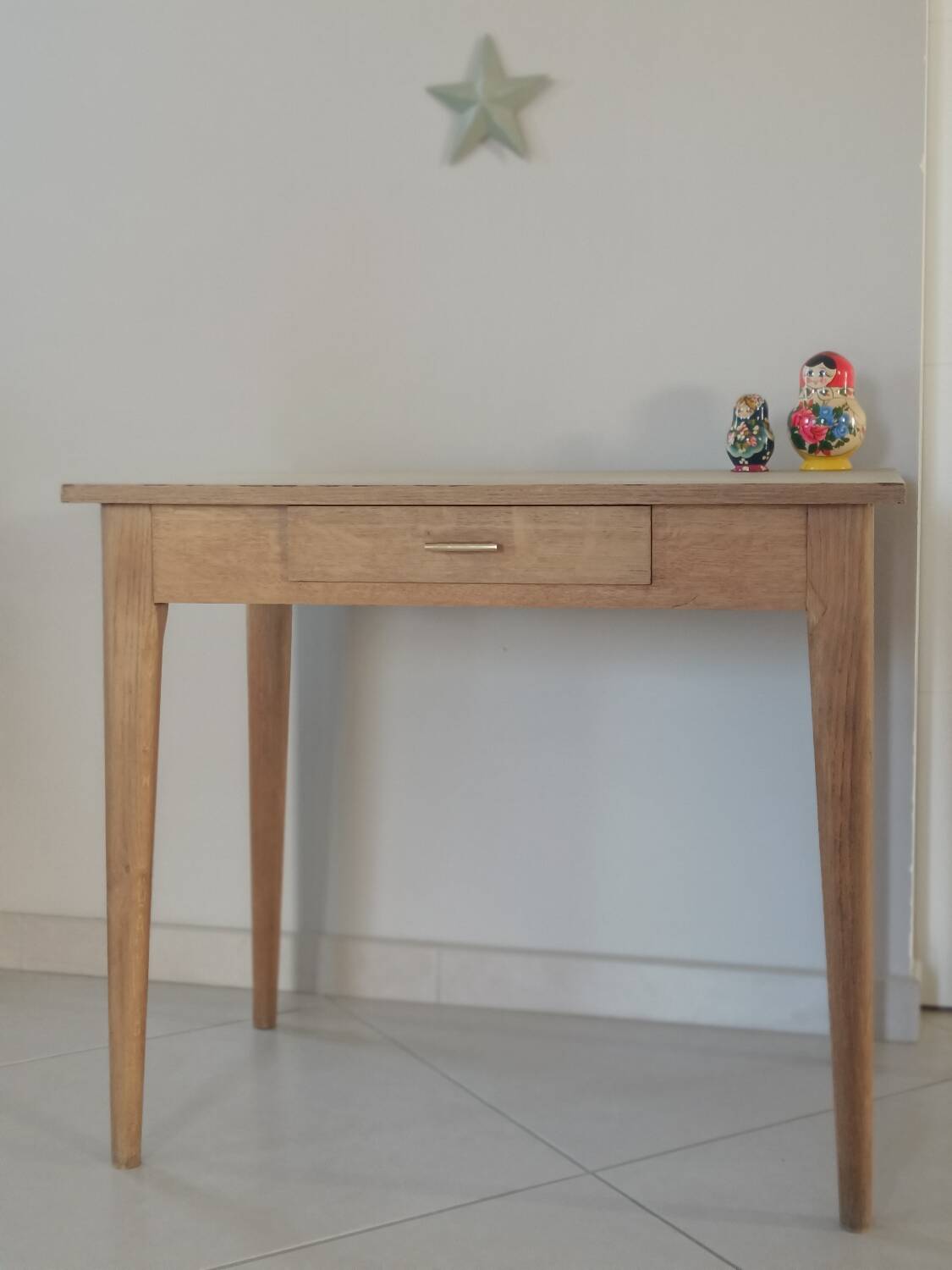 Raw wood desk, 1960s