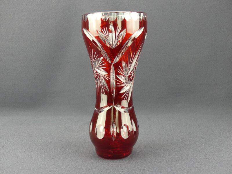 Cut crystal vase from Bohemia
