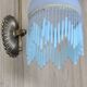 Blue wall lamp with pearl fringes