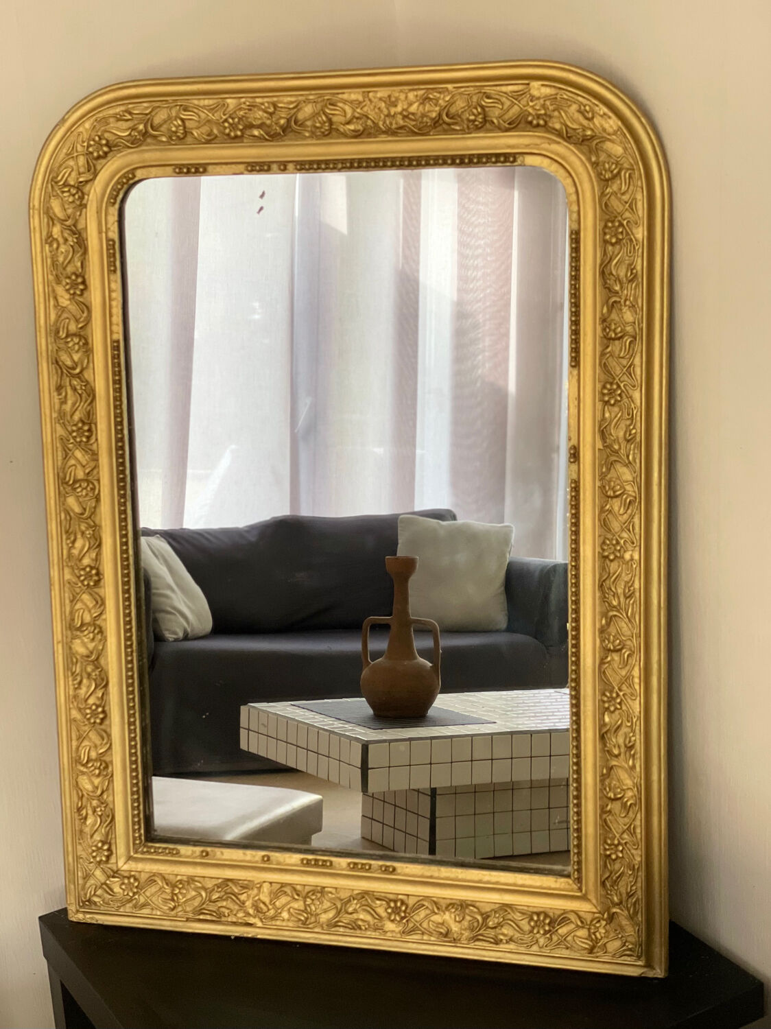 Antique Louis-Philippe carved mirror 90x65 cm