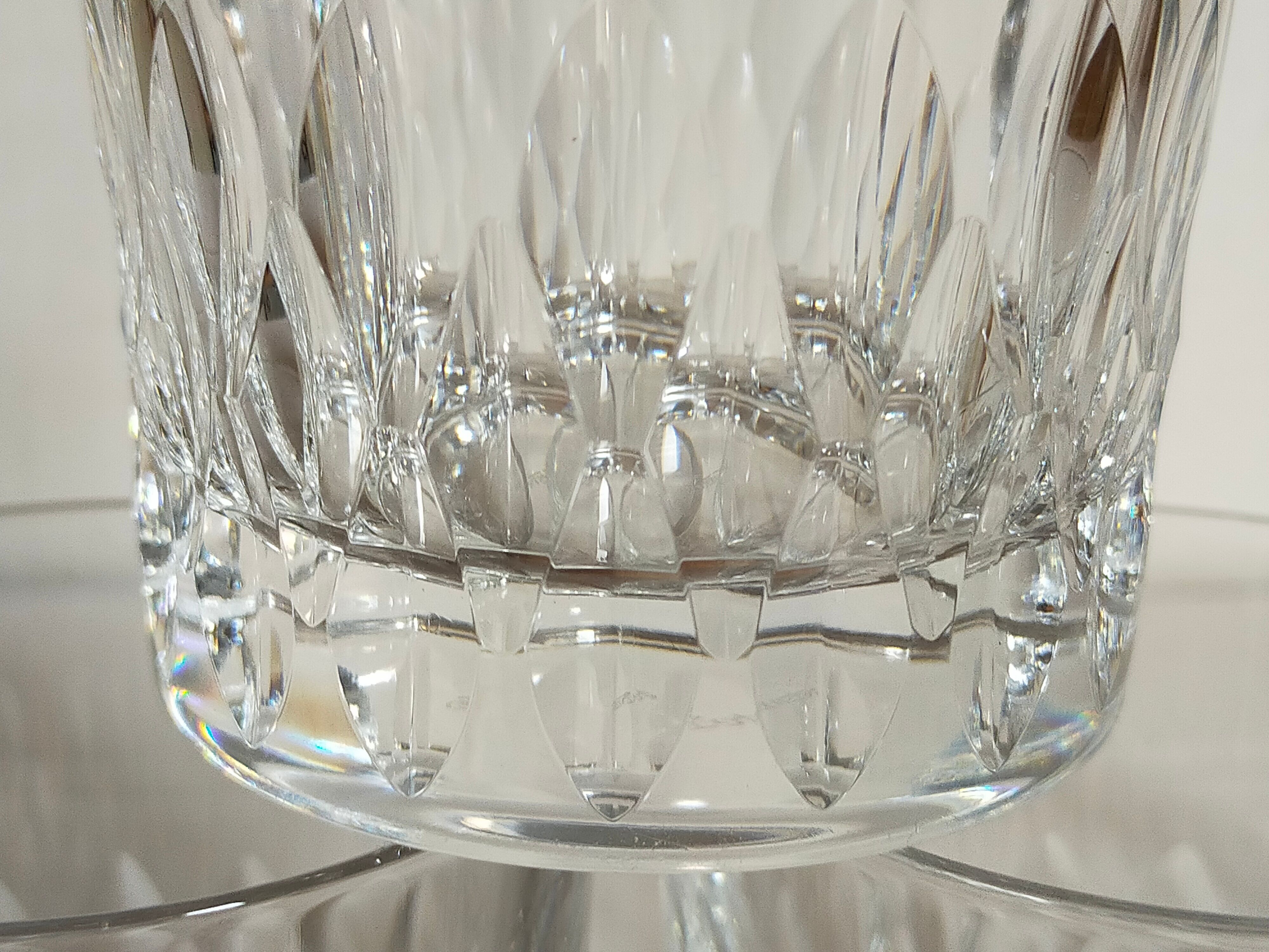Quatre verres gobelets à whisky en cristal d'Arques vintages