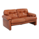 Brown leather 2-seater sofa Coronado by Tobia Scarpa for B&B Italia, Italy ca. 1960