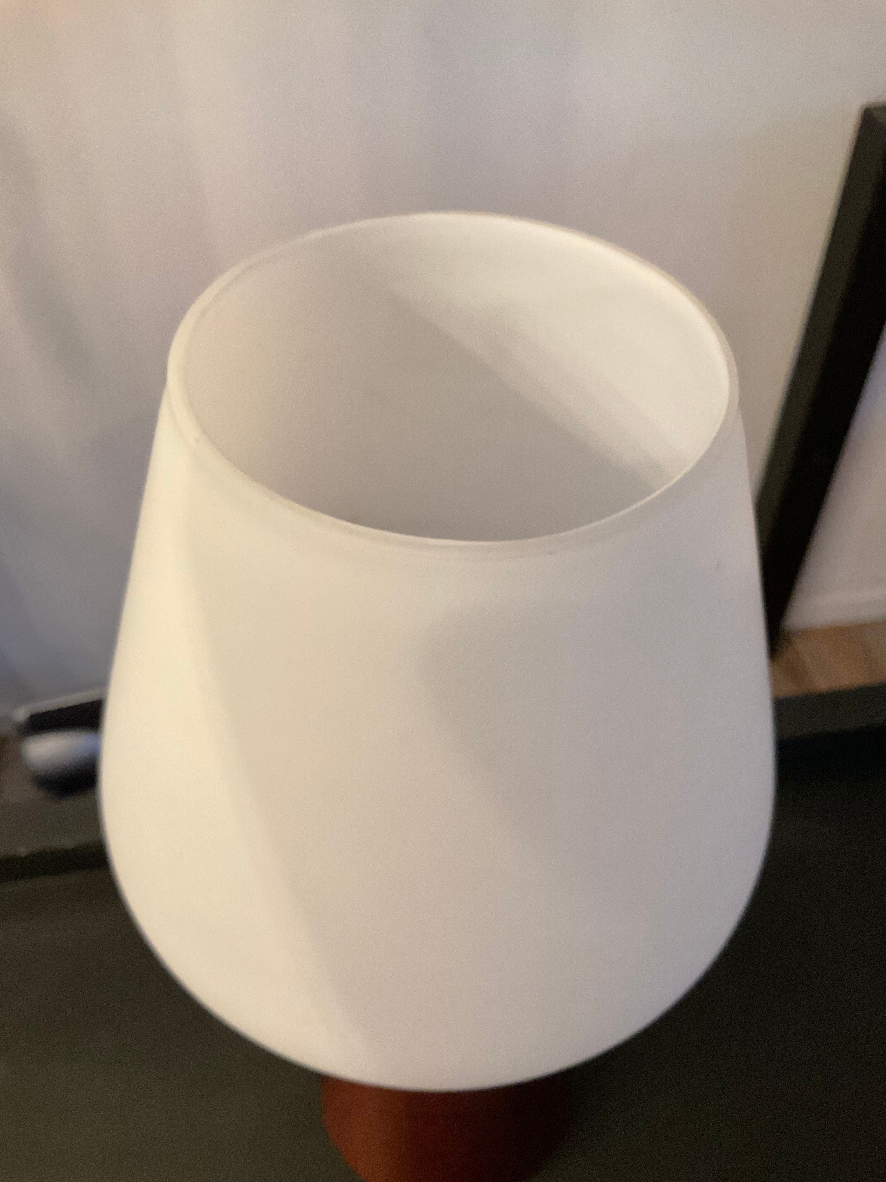 Scandinavian lamp in teak and opaline years 50-60