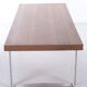 Retro Vintage Strakke Salontafel hout en chroom jaren 70