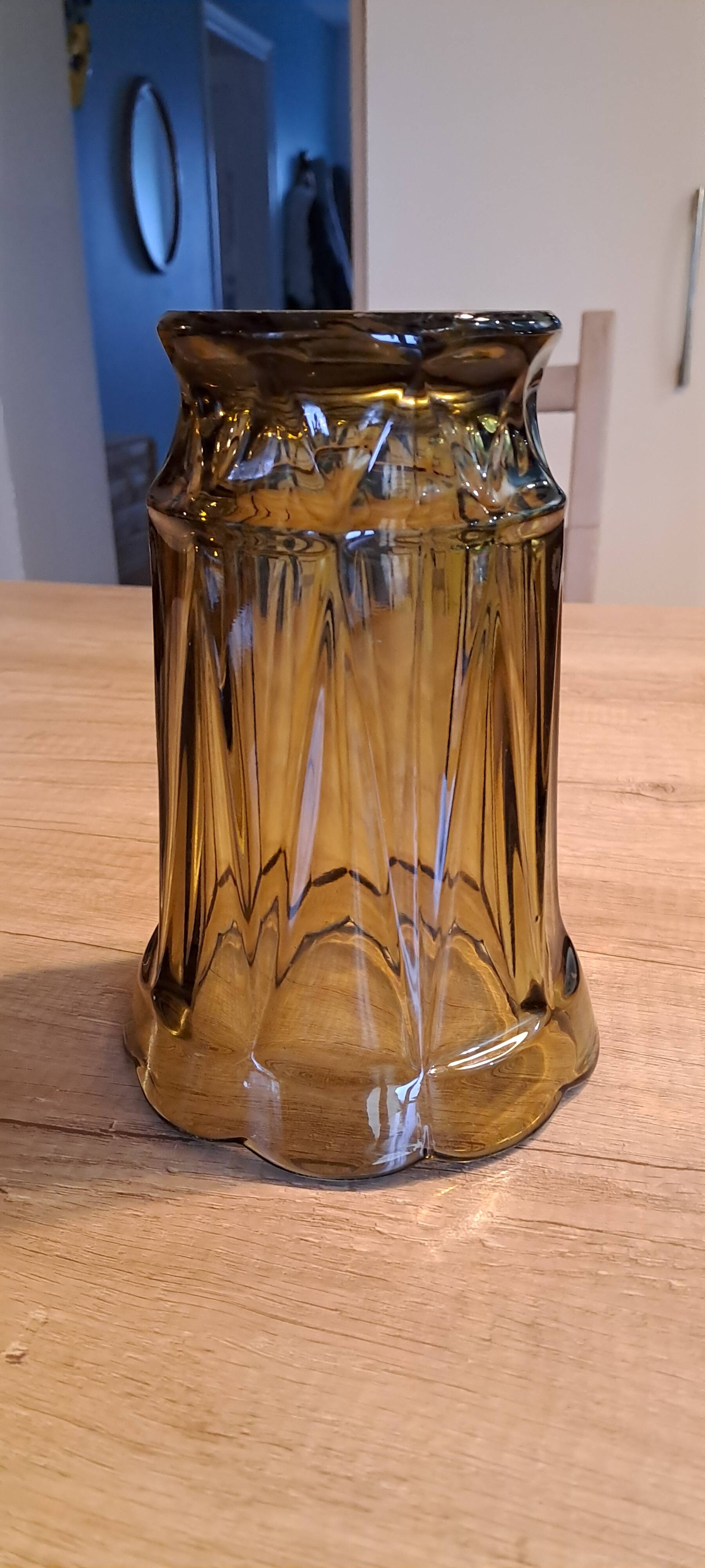 Smoked glass vase from the 70s