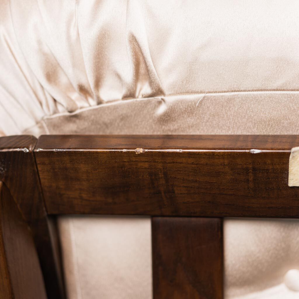 Armchair in beige fabric 70s vintage modern