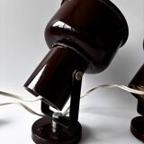 Pair of brown metal wall lights
