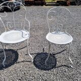 Old wrought iron garden furniture 3 armchairs + 2 chairs