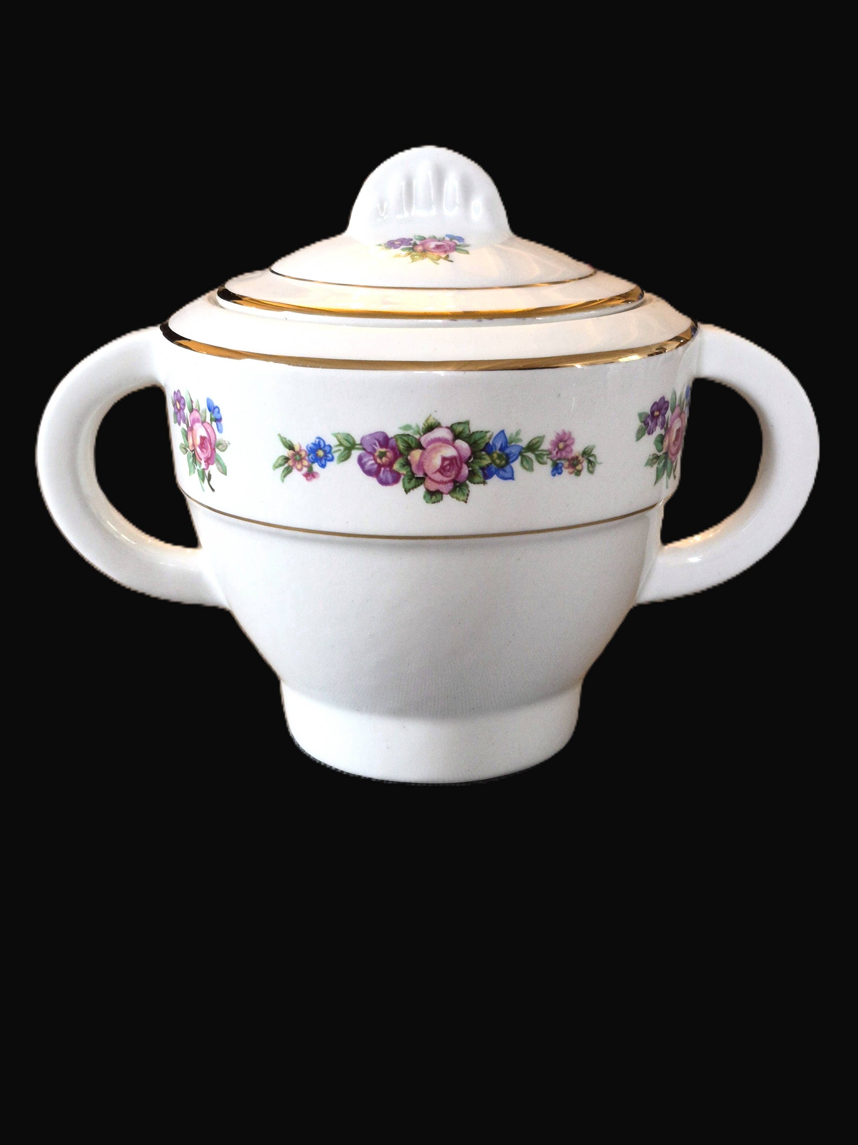 Antique sugar bowl Moulin des Loups Orchies "Angola" A748