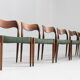 Set of 6 Vintage Danish dining room chairs by Niels Moller model 71