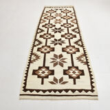 Geometric kilim runner rug,107x325cm