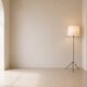 Tripod floor lamp / magazine rack - black lacquered tubular metal Vintage 1960