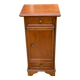 Table de chevet colonne en bois massif avec tiroirs et porte