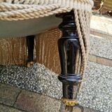 Pair of vintage armchairs, beige velvet