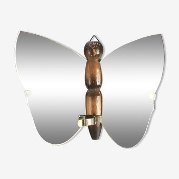 butterfly mirror photophore butterfly wall candlestick 18x15cm