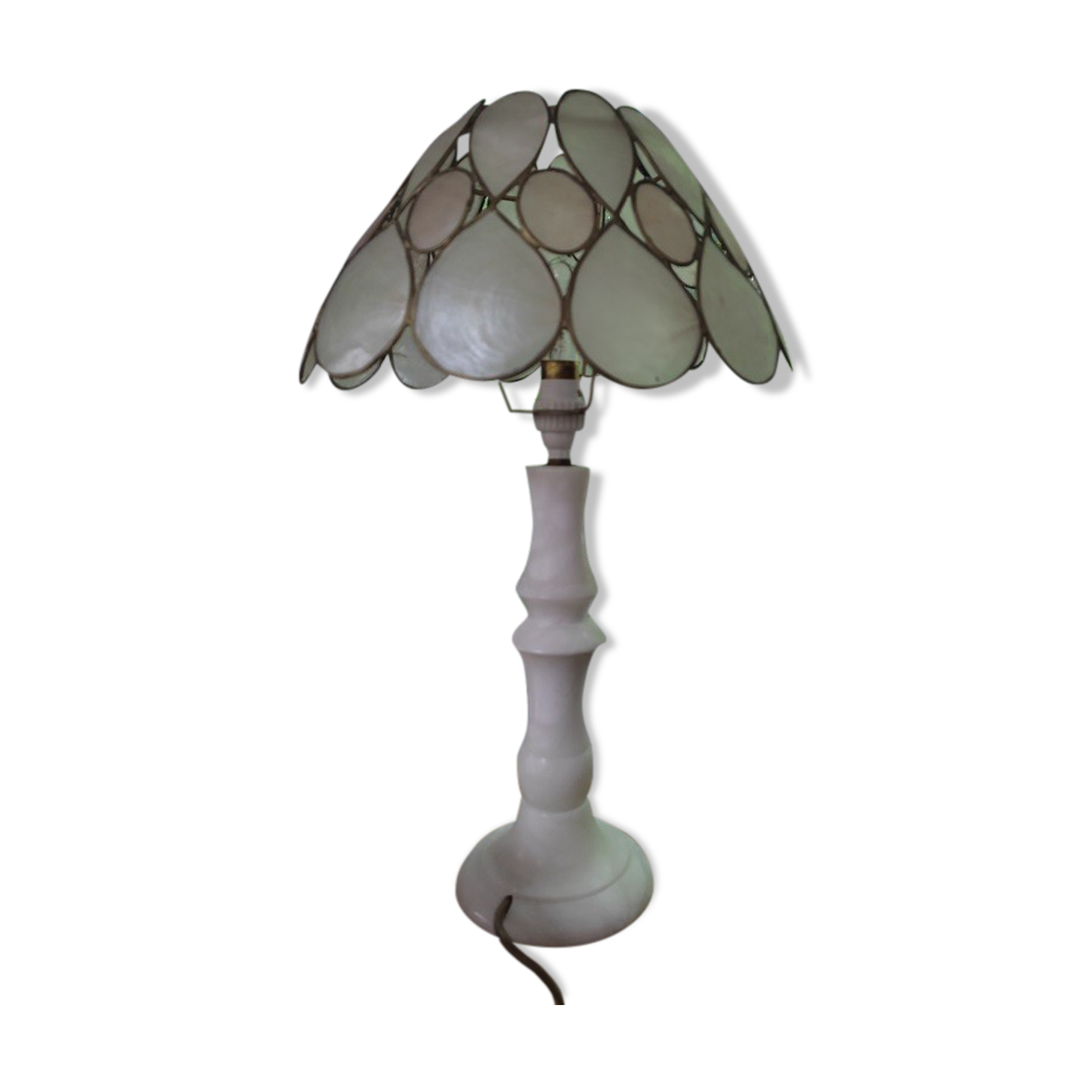 Desk lamp Room Lampshade mother-of-pearl pink alabaster base Dp 082271