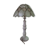 Lampe de bureau salle abat jour nacre rose base albâtre dp 082271