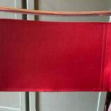 2 tubular chairs in red leatherette, Italy, Design, 1970