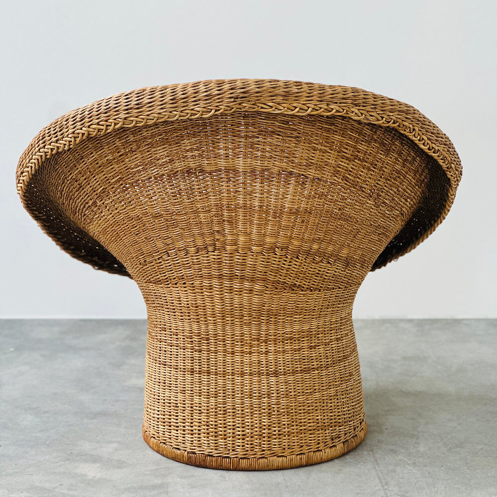 Egon Eiermann E10 wicker lounge chair, Germany, 1960s
