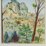 "La Roque Alric" watercolor on paper by Gabriel Kissling