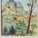 "La Roque Alric" watercolor on paper by Gabriel Kissling