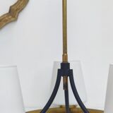 Brass chandelier and white opalines