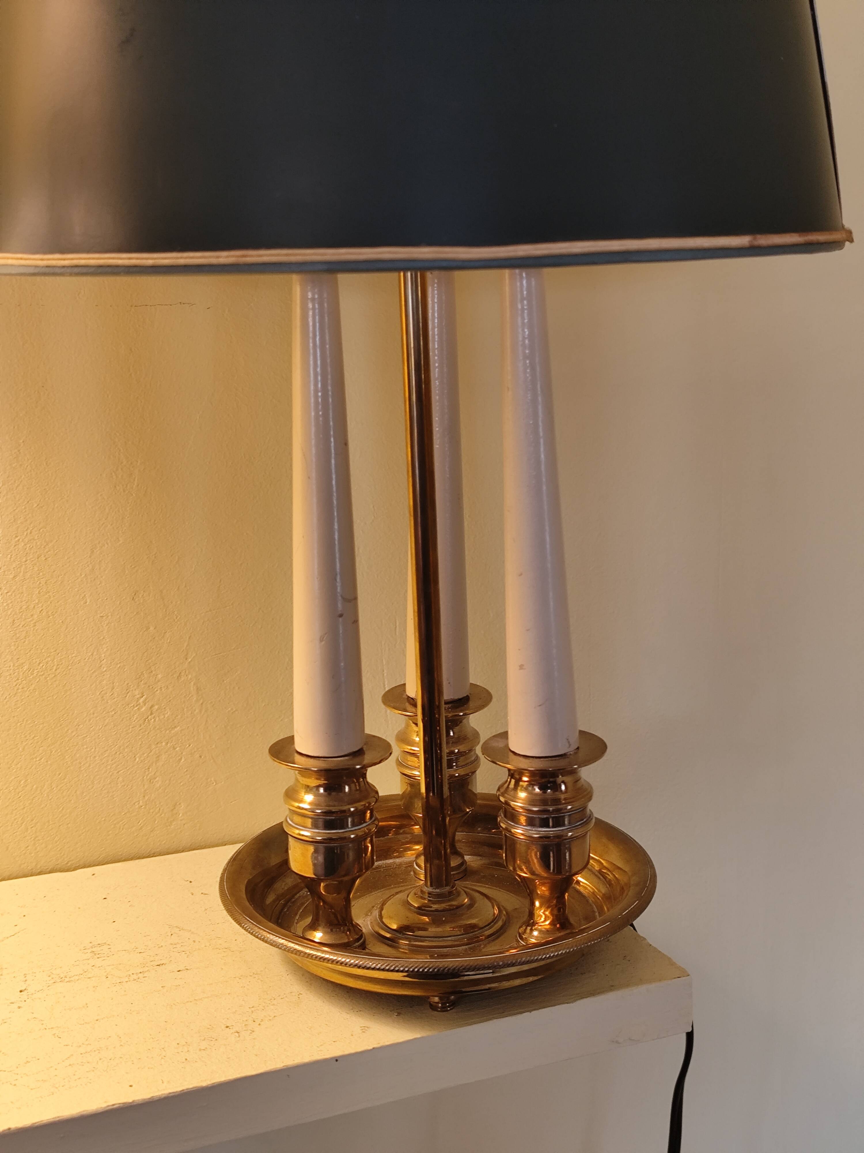 Empire style hot water bottle lamp - bronze and brass candle holder lamp