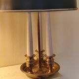 Empire style hot water bottle lamp - bronze and brass candle holder lamp